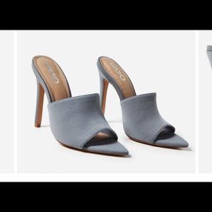 EGO OFFICIAL GREY MULE HIGH HEELS
